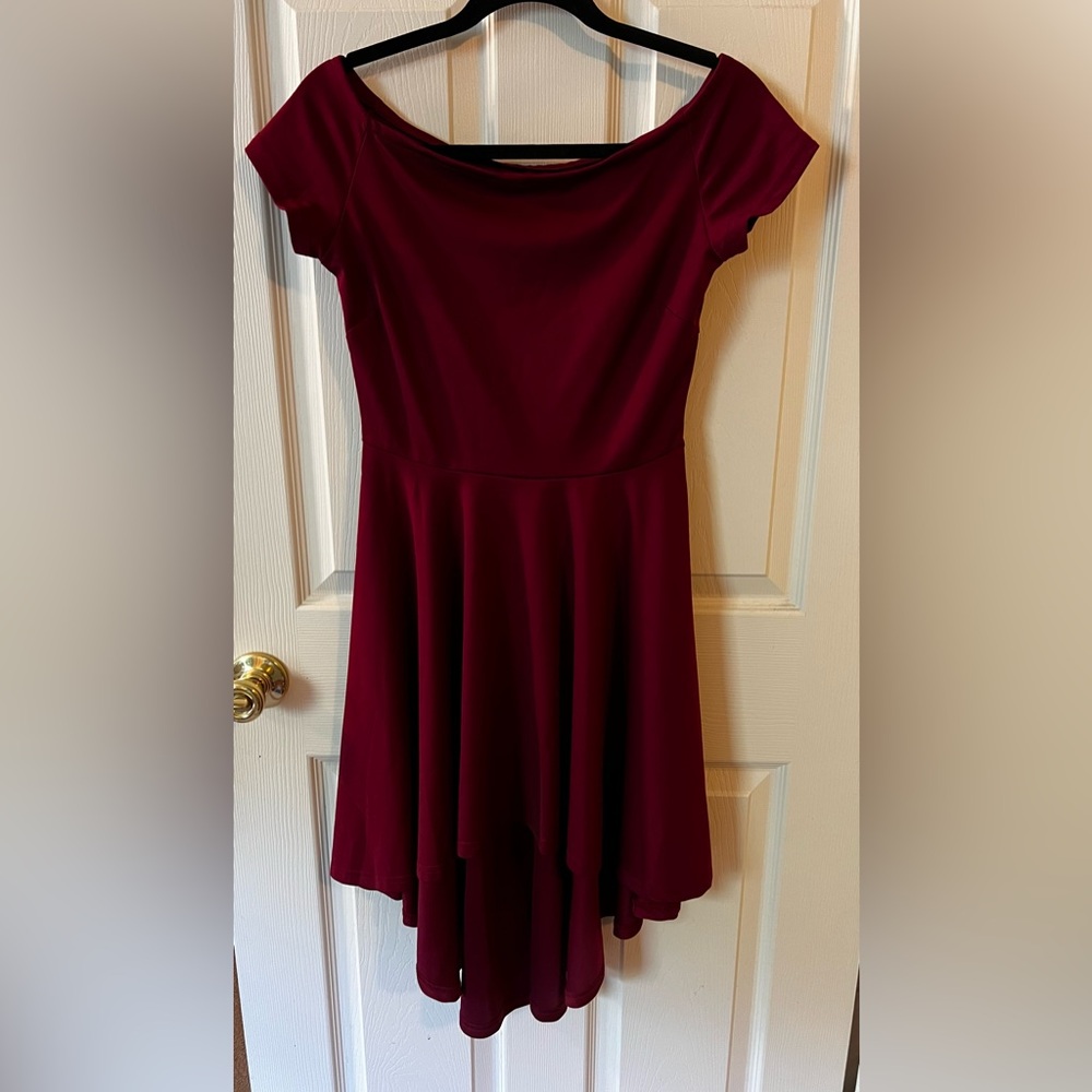 Wine Colored High Low Dress NWOT